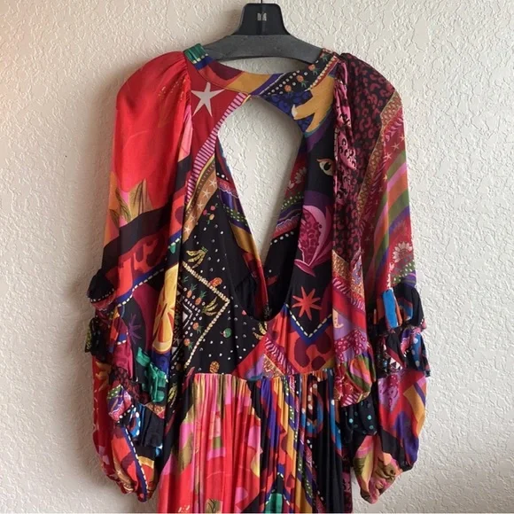 FARM Rio Vibrant Red and Blue Maxi Dress - Picture 8 of 16